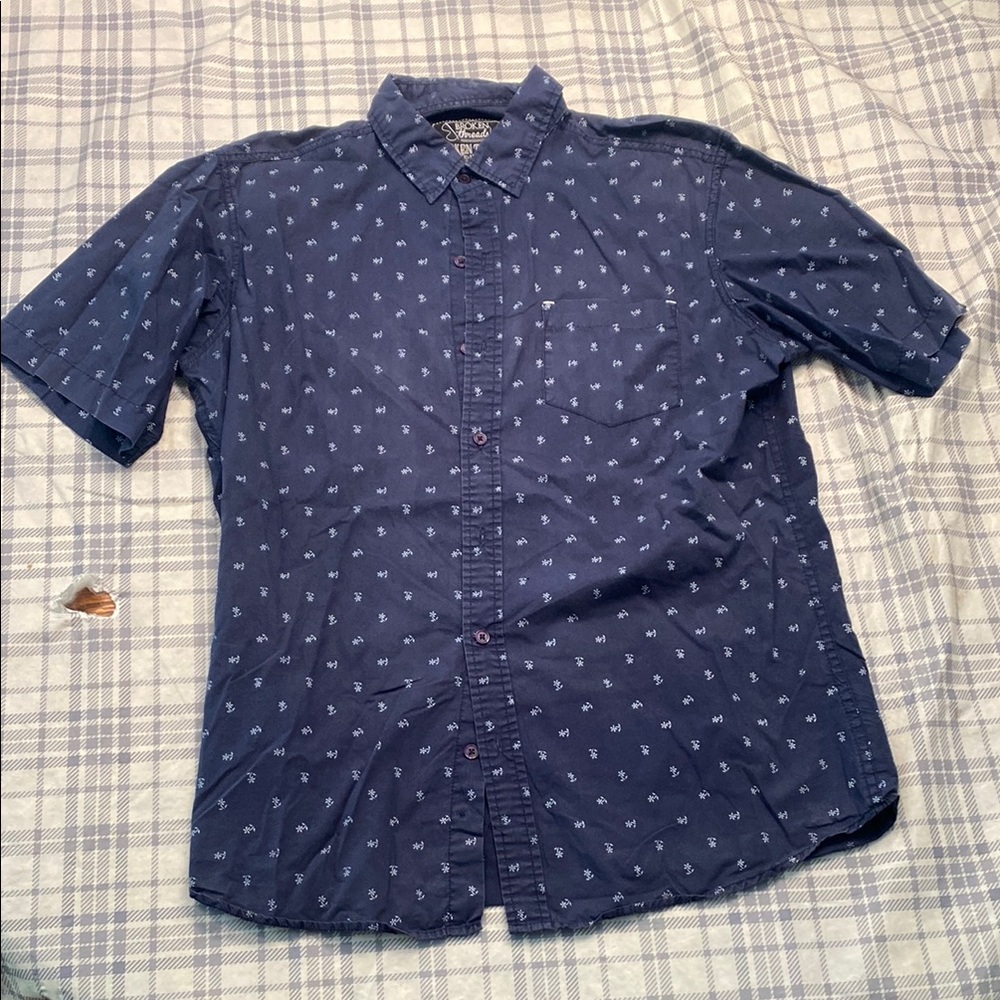 Men's Blue Patterned Shirt